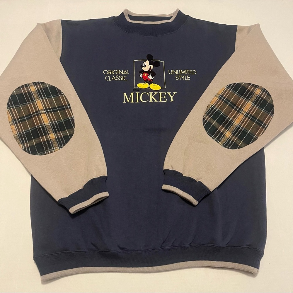 Vintage Disney Mickey Mouse Authentic Originals Sweatshirt Navy Blue XL
